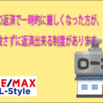 ローンの返済で一時的に厳しくなった方が、家を手放さずに返済出来る制度があります。